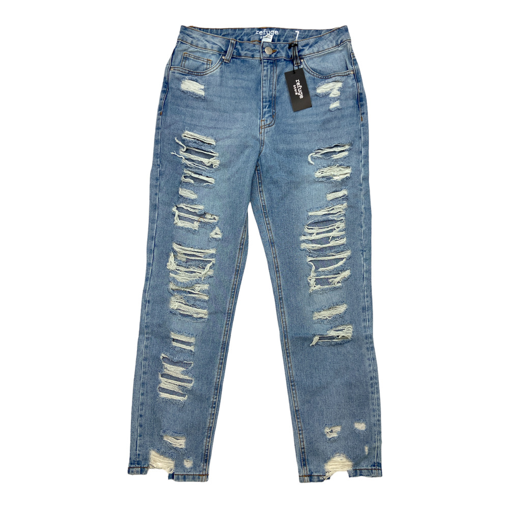 REFUGE Mom Classic Hi-Rise Rip Jeans Sz7